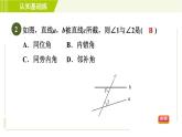 冀教版七年级下册数学 第7章 7.2 7.2.1  目标二 同位角、内错角、同旁内角 习题课件