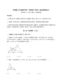 初中数学沪教版 (五四制)七年级下册第十四章  三角形综合与测试练习