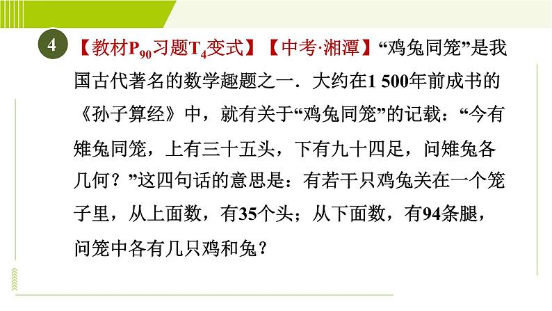 人教版七年级下册数学 第8章 8.3 目标一 建立二元一次方程组模型解实际应用问题的题型 习题课件08