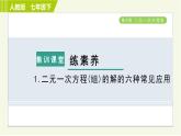 人教版七年级下册数学 第8章 集训课堂 练素养 1.二元一次方程(组)的解的六种常见应用 习题课件