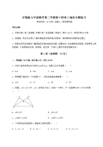 初中数学沪教版 (五四制)七年级下册第十四章  三角形综合与测试精练