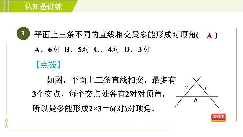 沪科版七年级下册数学 第10章 10.1.1对顶角 习题课件第5页