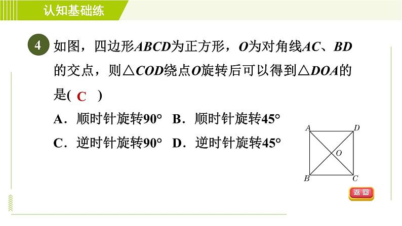 华师版七年级下册数学 第10章 10.3.1 图形的旋转 习题课件06