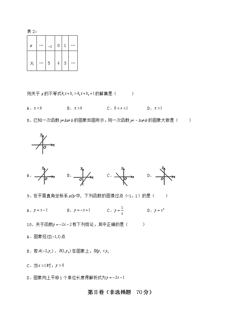2022年京改版八年级数学下册第十四章一次函数达标测试练习题03