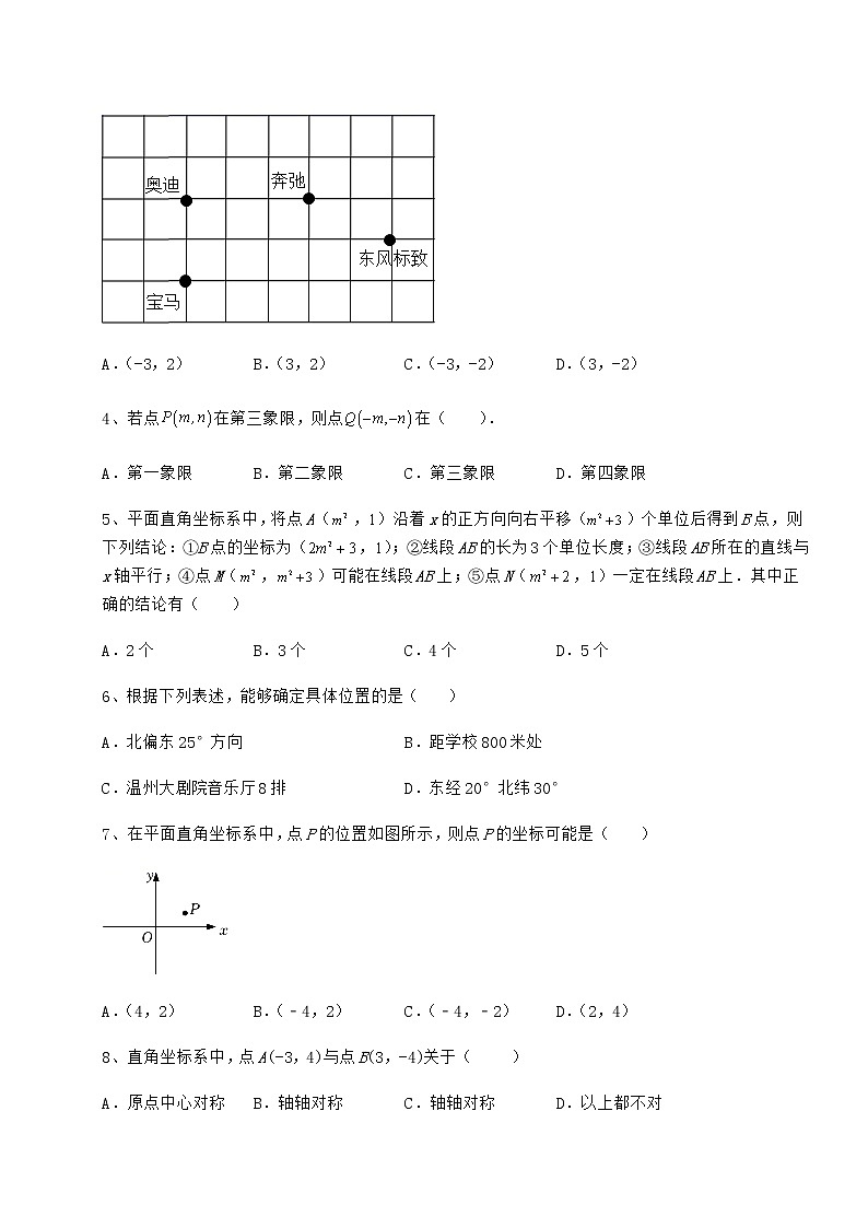 2021-2022学年度沪教版七年级数学第二学期第十五章平面直角坐标系专题攻克试题（名师精选）第2页
