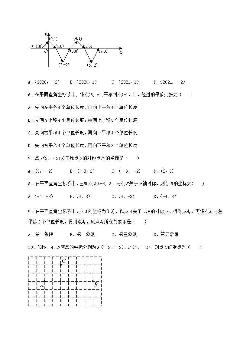 难点详解沪教版七年级数学第二学期第十五章平面直角坐标系专项训练试题（含详解）第2页