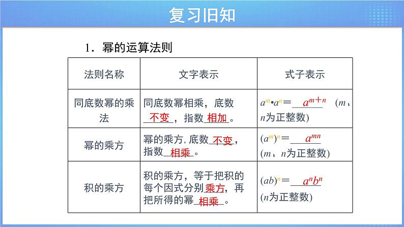 第八章 整式的乘法 小结与复习课件PPT03