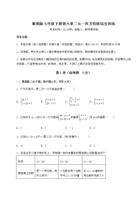 初中数学冀教版七年级下册第六章   二元一次方程组综合与测试巩固练习