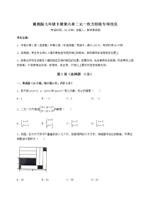 冀教版七年级下册第六章   二元一次方程组综合与测试随堂练习题