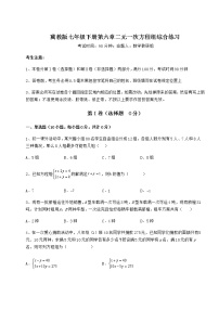 初中数学冀教版七年级下册第六章   二元一次方程组综合与测试综合训练题