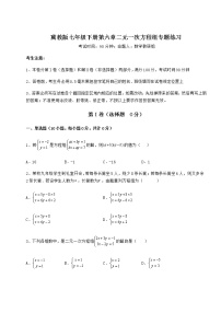 初中数学冀教版七年级下册第六章   二元一次方程组综合与测试精练