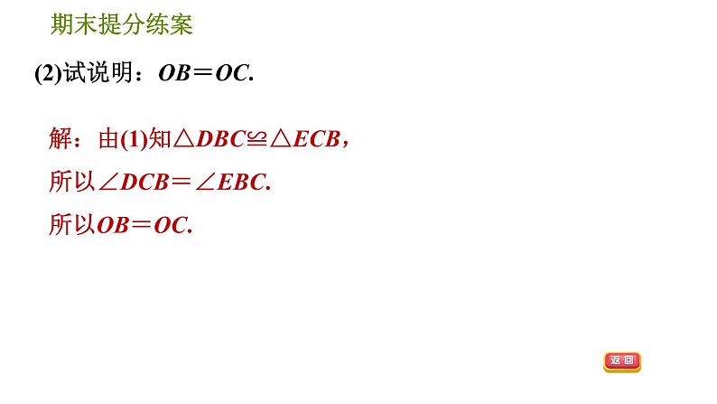 北师版七年级下册数学 期末提分练案 5.2.2  用全等三角形说明常见结论的四种技巧 习题课件04