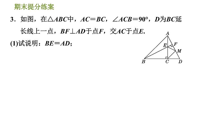 北师版七年级下册数学 期末提分练案 5.2.2  用全等三角形说明常见结论的四种技巧 习题课件07