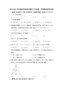 湖南省常德市澧县2021-2022学年八年级上学期期末考试数学试题（word版 含答案）