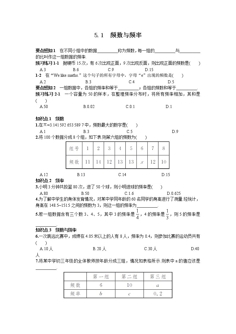 频数与频率练习题01