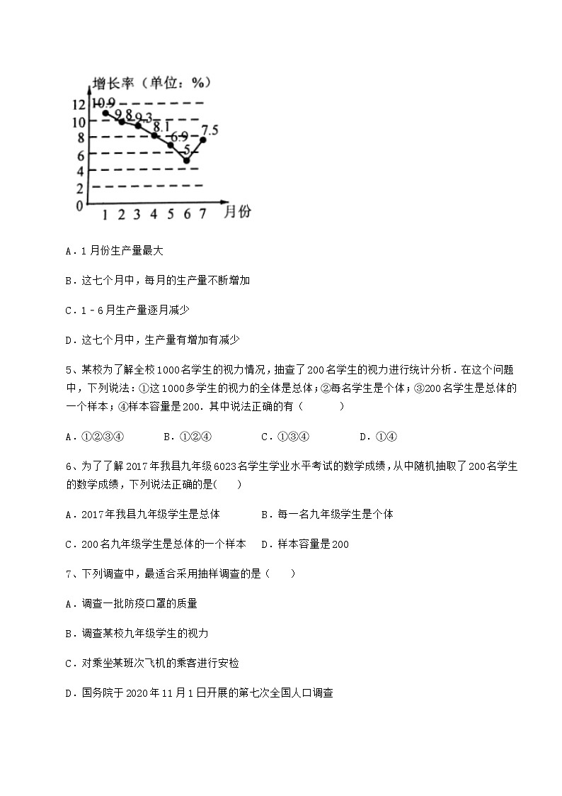2021-2022学年基础强化冀教版八年级数学下册第十八章数据的收集与整理专题训练试卷（含答案详解）第2页