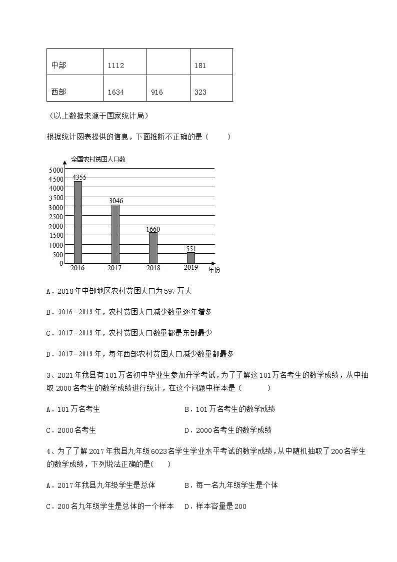 2021-2022学年度冀教版八年级数学下册第十八章数据的收集与整理章节练习试卷（含答案详解）第2页