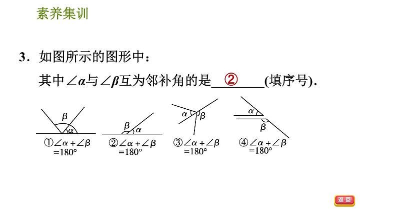 北师版七年级下册数学 第2章 素养集训  1．识别相交线中的几种角 习题课件第6页