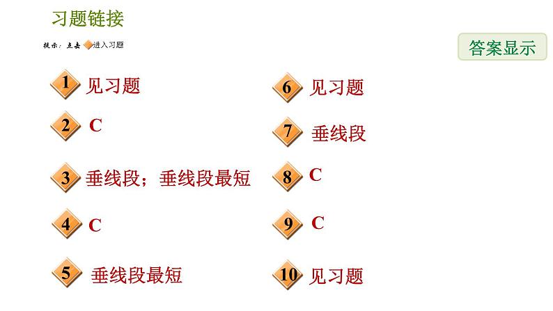 北师版七年级下册数学 第2章 2.1.3  垂线段及其性质 习题课件第2页