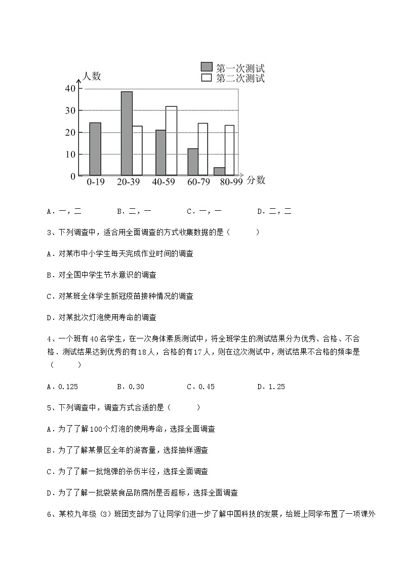 2022年冀教版八年级数学下册第十八章数据的收集与整理综合训练试题（含详细解析）第2页