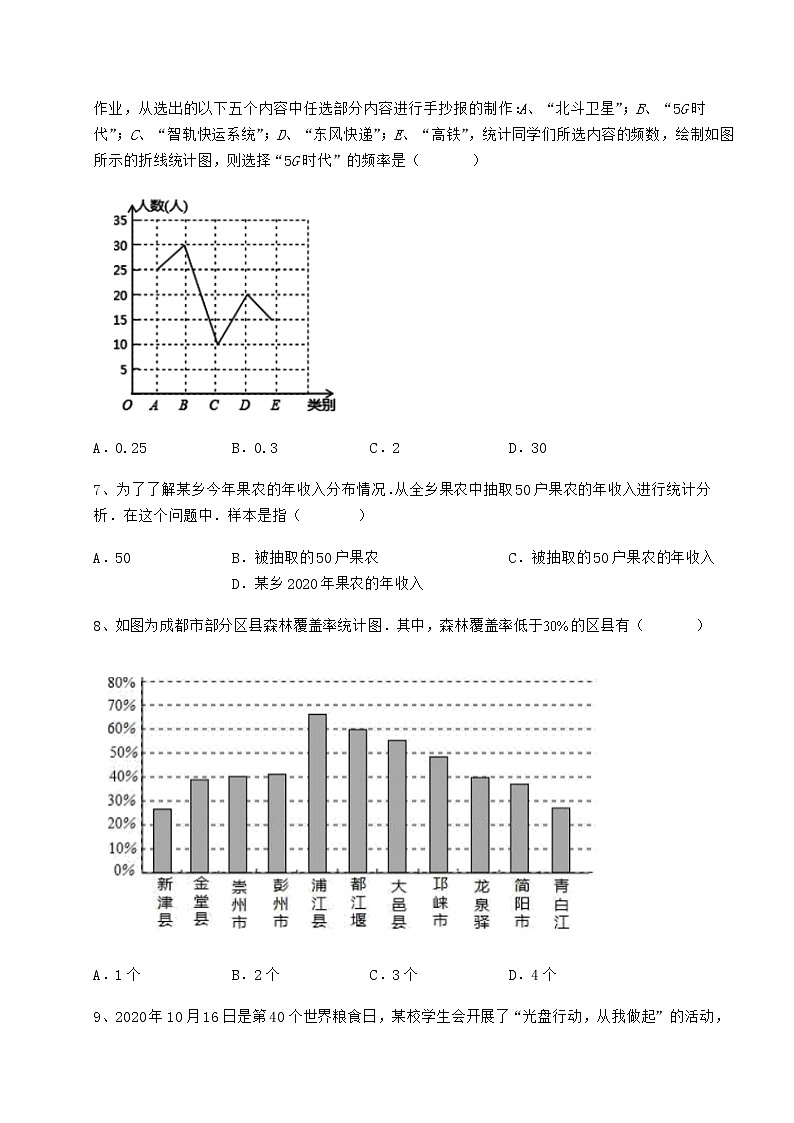 2022年冀教版八年级数学下册第十八章数据的收集与整理综合训练试题（含详细解析）第3页