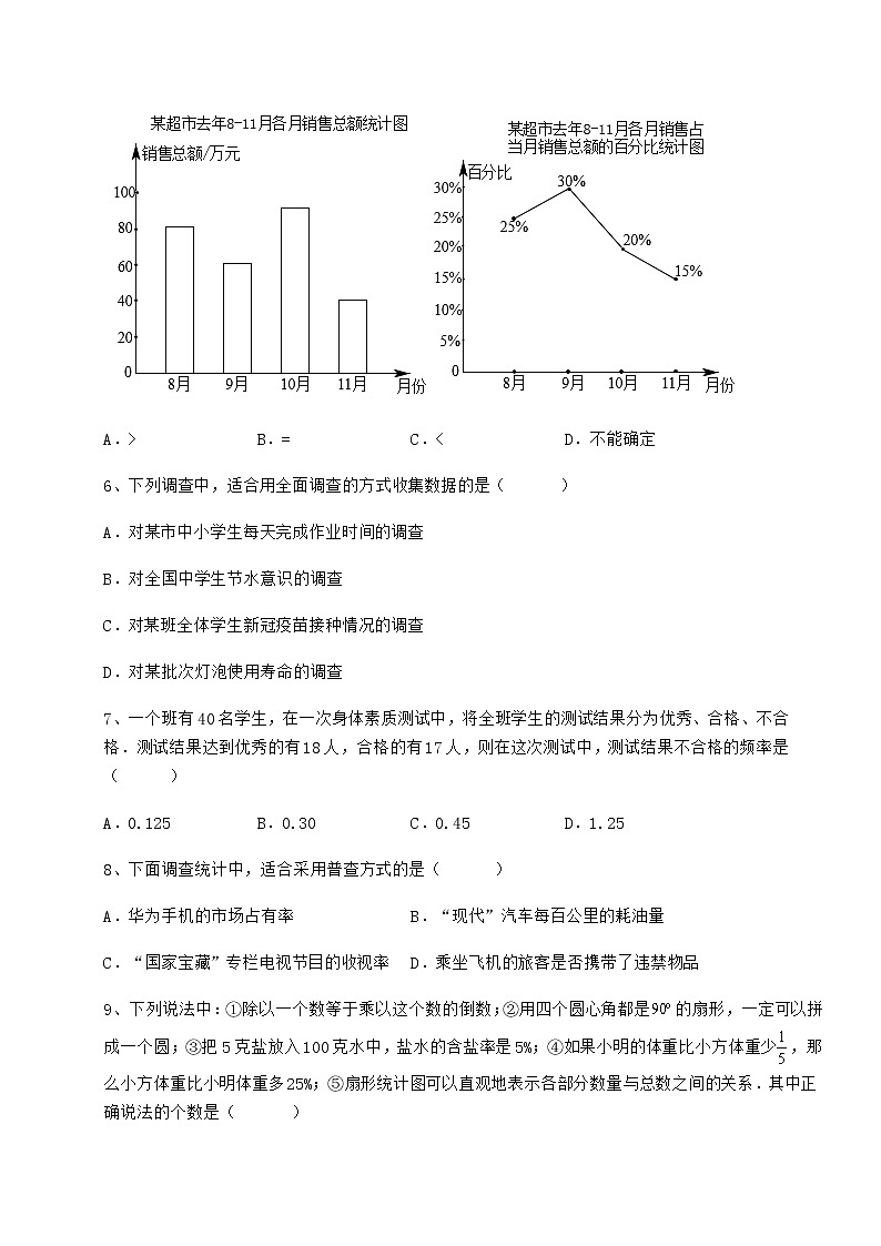 2022年精品解析冀教版八年级数学下册第十八章数据的收集与整理综合测评试题（含详细解析）第3页