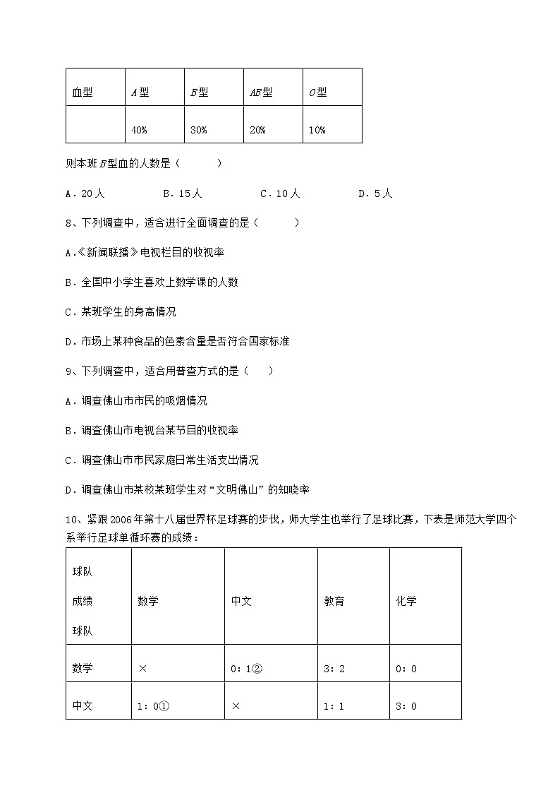 2022年精品解析冀教版八年级数学下册第十八章数据的收集与整理定向攻克试题第3页