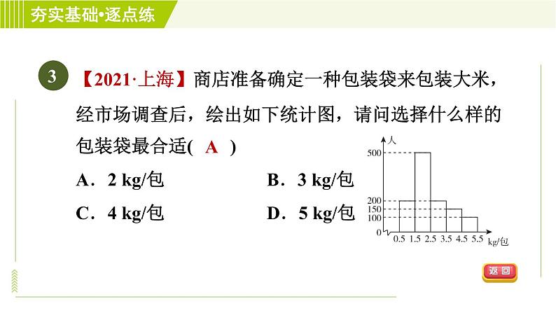 鲁教五四版六年级下册数学 第8章 8.3.3 频数直方图 习题课件第5页