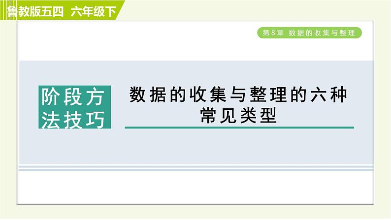 鲁教五四版六年级下册数学 第8章 阶段方法技巧 数据的收集与整理的六种常见类型 习题课件第1页