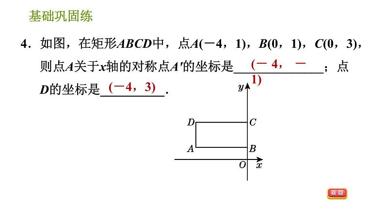 湘教版八年级下册数学 第3章 3.3.1 轴对称的坐标表示 习题课件第8页