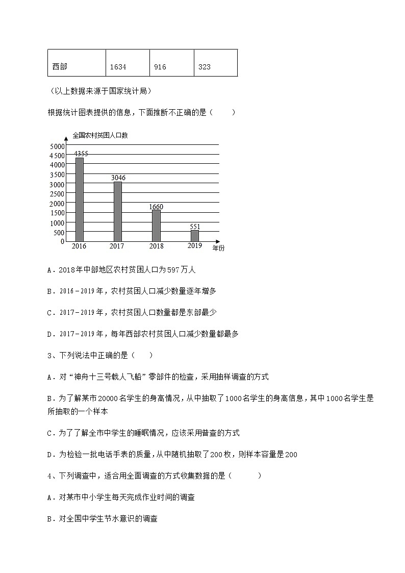 2022年强化训练冀教版八年级数学下册第十八章数据的收集与整理章节测评练习题（无超纲）02