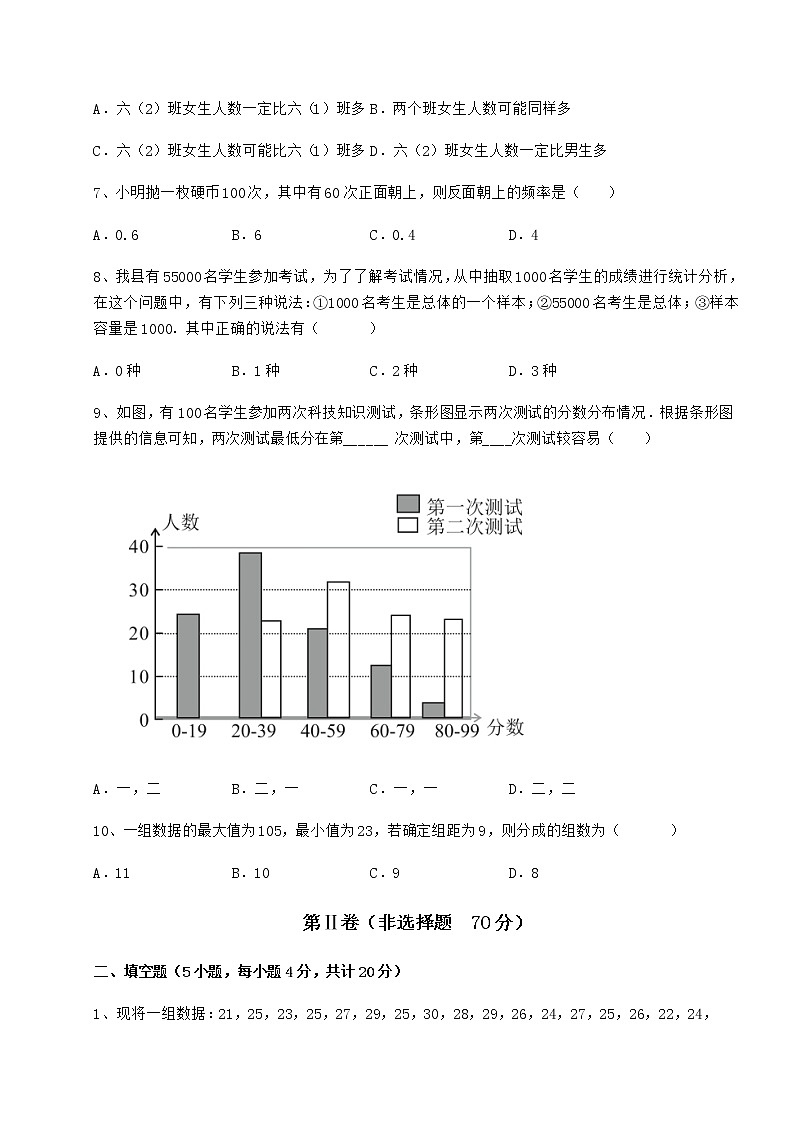 2022年强化训练冀教版八年级数学下册第十八章数据的收集与整理综合测试练习题（精选）第3页