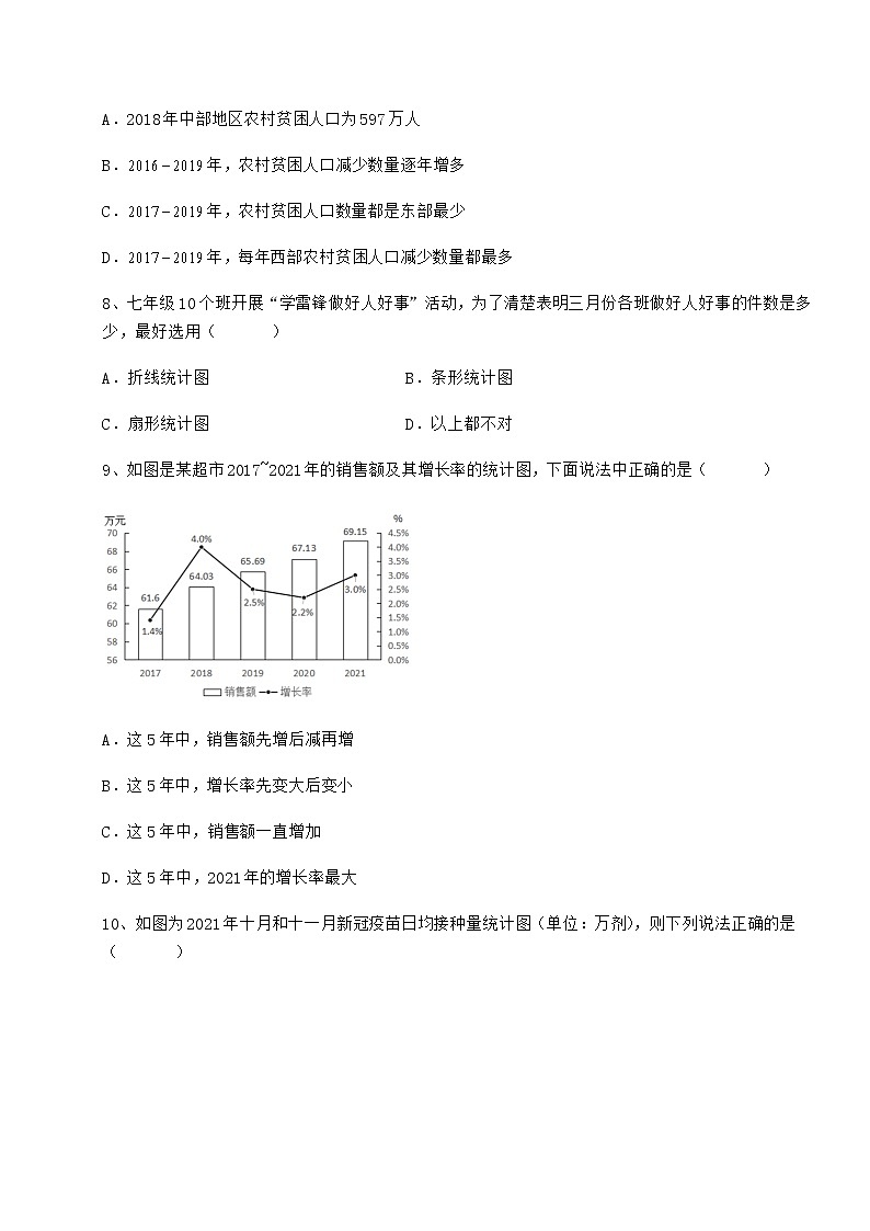 2022年最新精品解析冀教版八年级数学下册第十八章数据的收集与整理月考试卷（精选）第3页