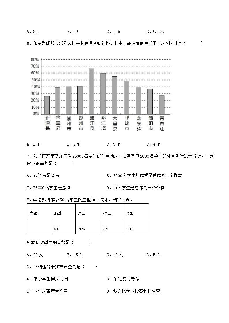 2022年最新精品解析冀教版八年级数学下册第十八章数据的收集与整理定向攻克试题（含答案及详细解析）第2页