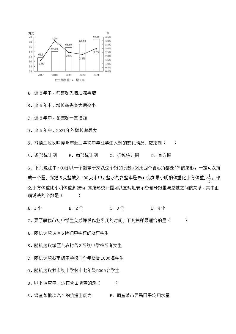 2022年最新精品解析冀教版八年级数学下册第十八章数据的收集与整理专项测评练习题（精选）第2页