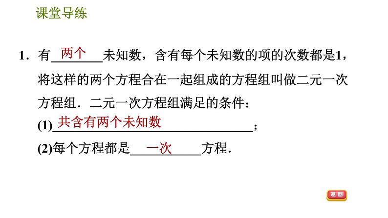 人教版七年级下册数学 第8章 8.1.2  二元一次方程组 习题课件第4页