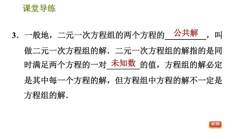 人教版七年级下册数学 第8章 8.1.2  二元一次方程组 习题课件第6页