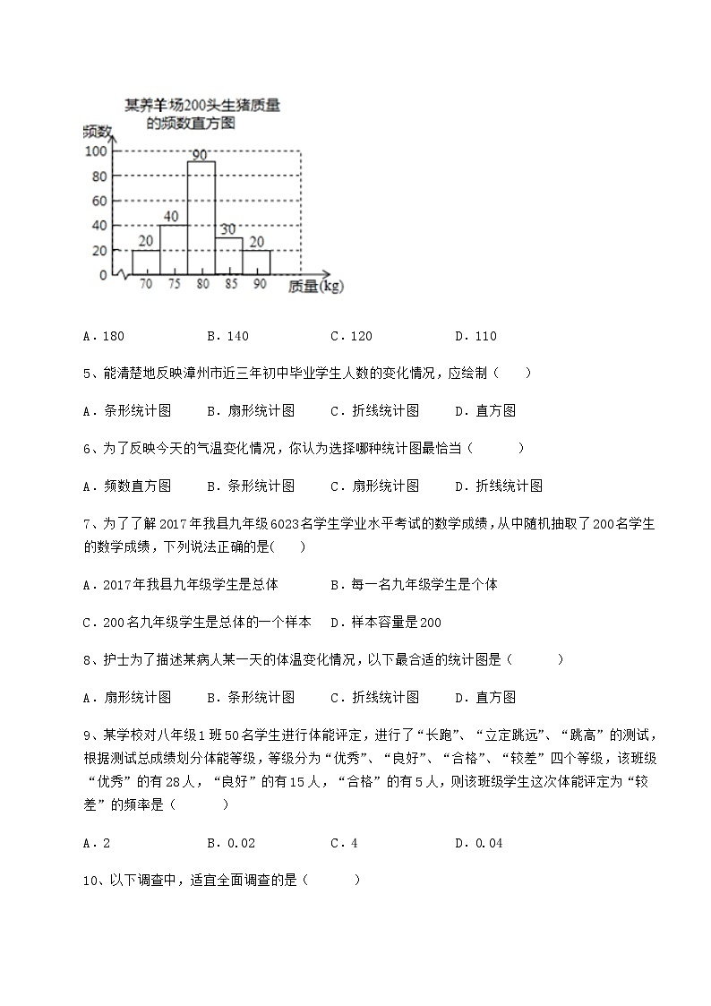 精品试题冀教版八年级数学下册第十八章数据的收集与整理必考点解析练习题（含详解）02