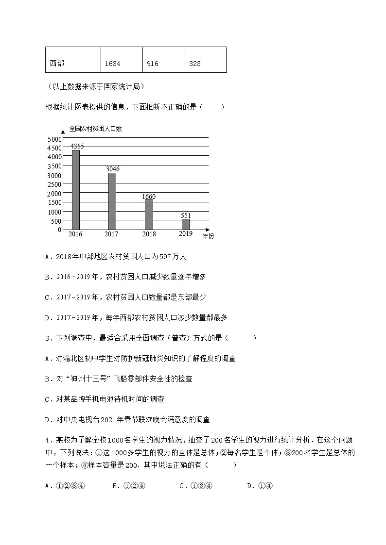 精品试题冀教版八年级数学下册第十八章数据的收集与整理综合测评练习题（无超纲）02