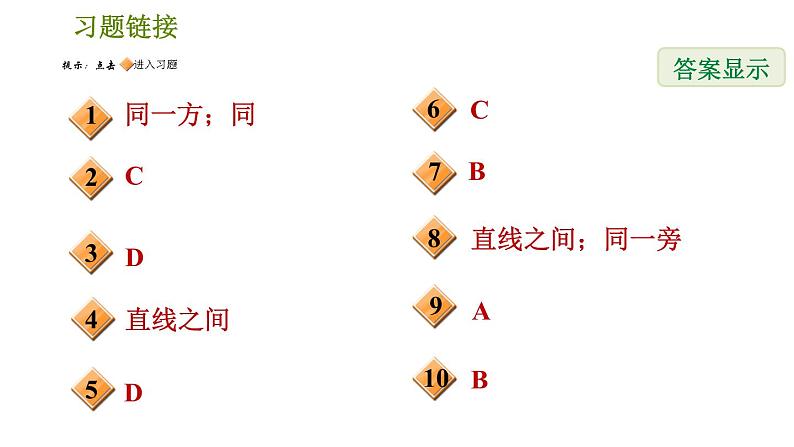 人教版七年级下册数学 第5章 5.1.4  同位角、内错角、同旁内角 习题课件第2页