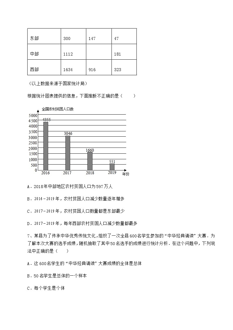 难点解析冀教版八年级数学下册第十八章数据的收集与整理同步练习试卷（无超纲带解析）第3页