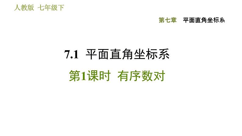 人教版七年级下册数学 第7章 7.1.1 有序数对 习题课件第1页