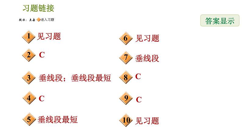 人教版七年级下册数学 第5章 5.1.3  垂线段 习题课件第2页