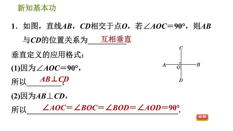 人教版七年级下册数学 第5章 5.1.2  垂线 习题课件第4页