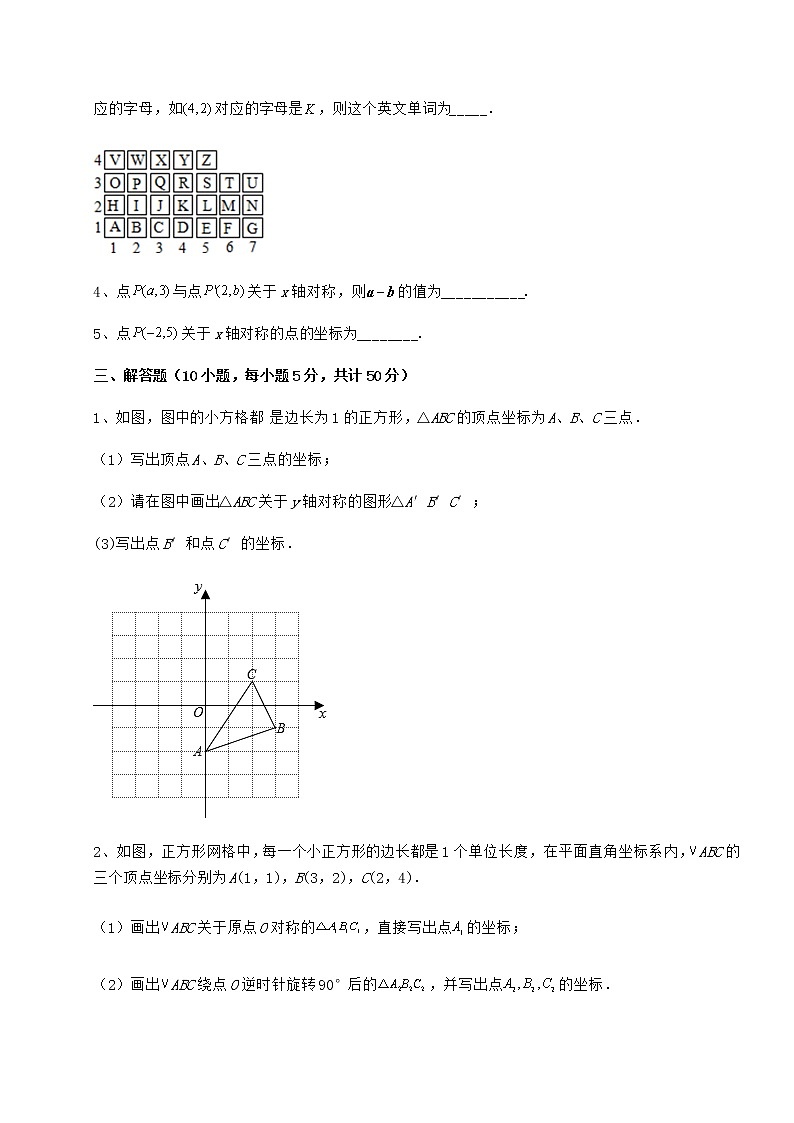 2021-2022学年基础强化沪教版七年级数学第二学期第十五章平面直角坐标系专题攻克练习题第3页