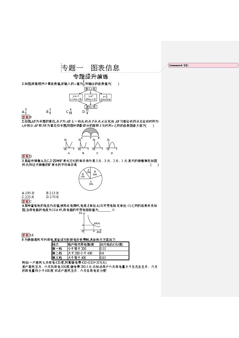 2022年人教版中考数学总复习------图表信息第1页
