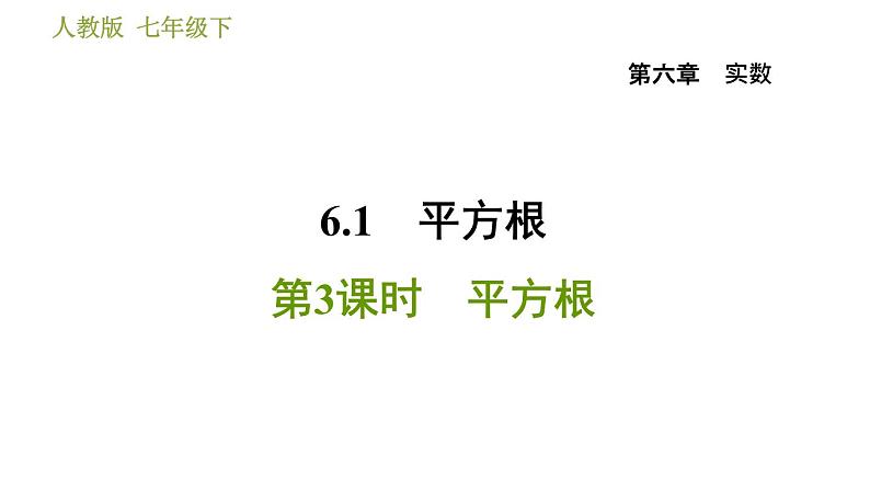 人教版七年级下册数学 第6章 6.1.3  平方根 习题课件第1页