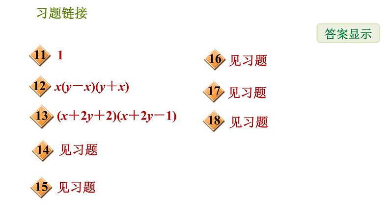 沪科版七年级下册数学 期末提分练案 第5课时　因式分解 习题课件第3页