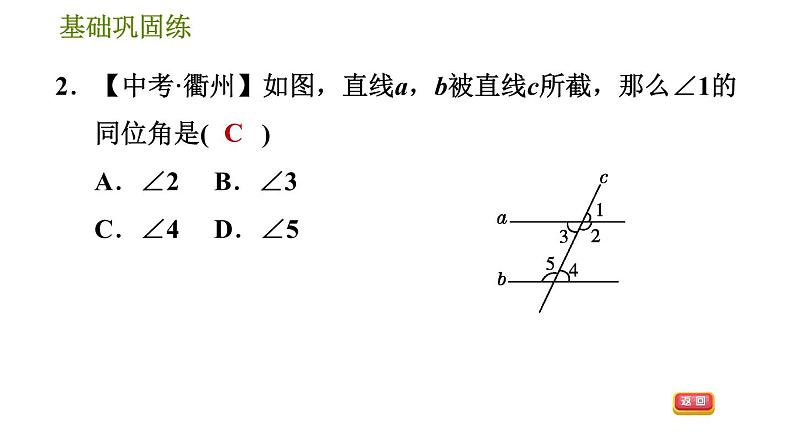 沪科版七年级下册数学 第10章 10.2.2  同位角、内错角、同旁内角 习题课件第8页