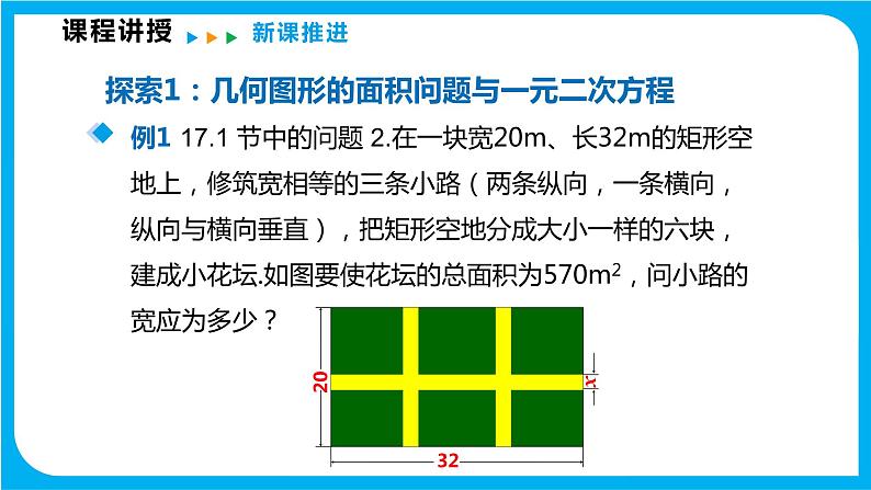 17.5一元二次方程的应用 第一课时 数字问题与几何图形的面积问题（课件）-2021-2022学年八年级数学沪科版下册04